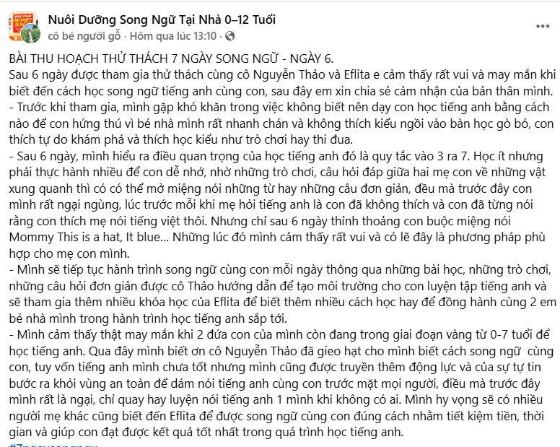 Bài thu hoạch ngày 6: sau 6 ngày con đã thích nói Mommy this is a hat ở nhà