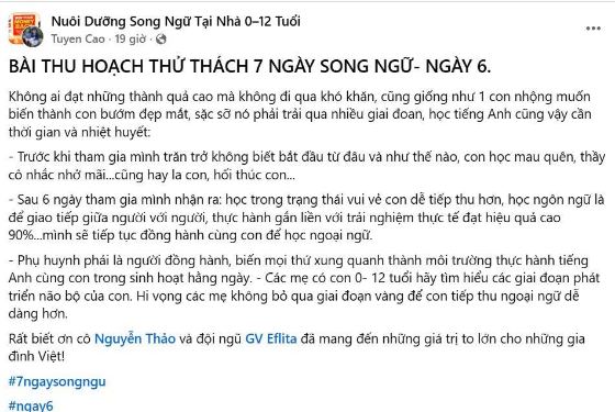 Bài thu hoạch ngày 6 của mẹ Tuyên Cao: học vui vẻ thì con dễ tiếp thu hơn